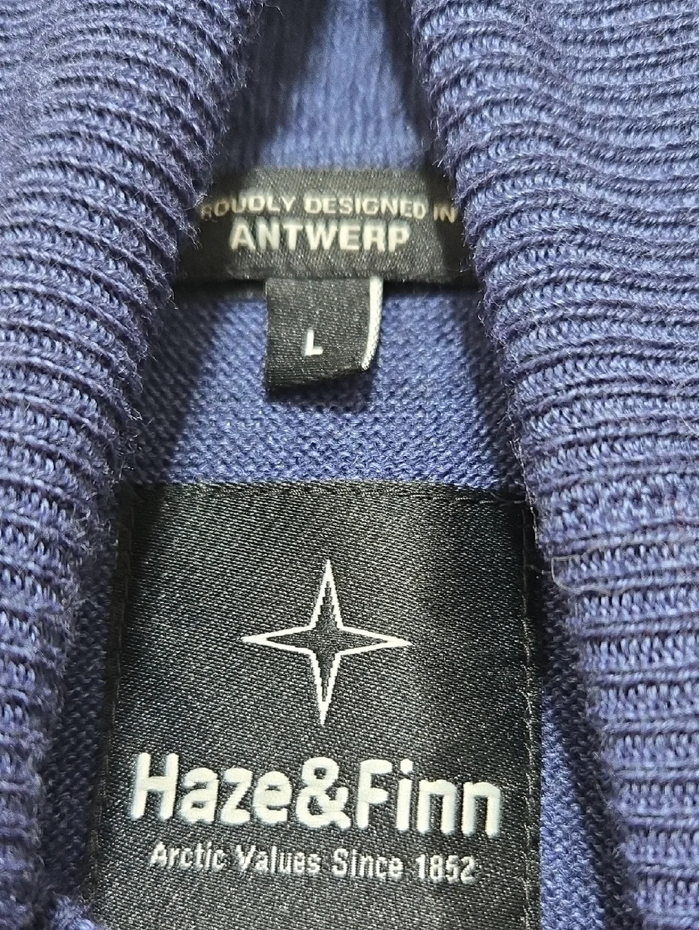 Haze & Finn Men's Roll Neck Merino Wool Sweater